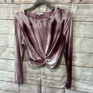 Gaze woman’s size medium plum tie dye fitted long sleeve blouse. Warn once